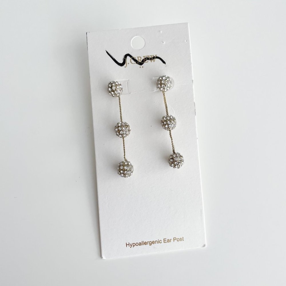 J. Crew Factory Pavé Tiered Earrings (Crystal) - Picture 3 of 4